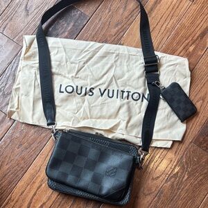 Louis Vuitton Black Damier Graphite Multi Pochette Crossbody Bag